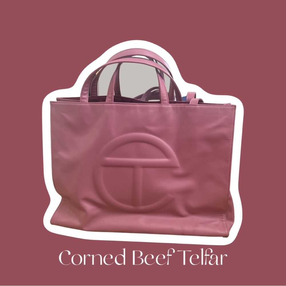 Large Telfar shopping bag, Corned Beef